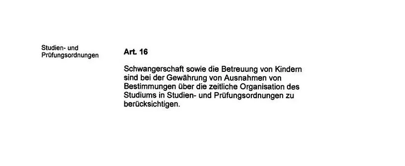 Artikel 16 des Reglements für Gleichstellung